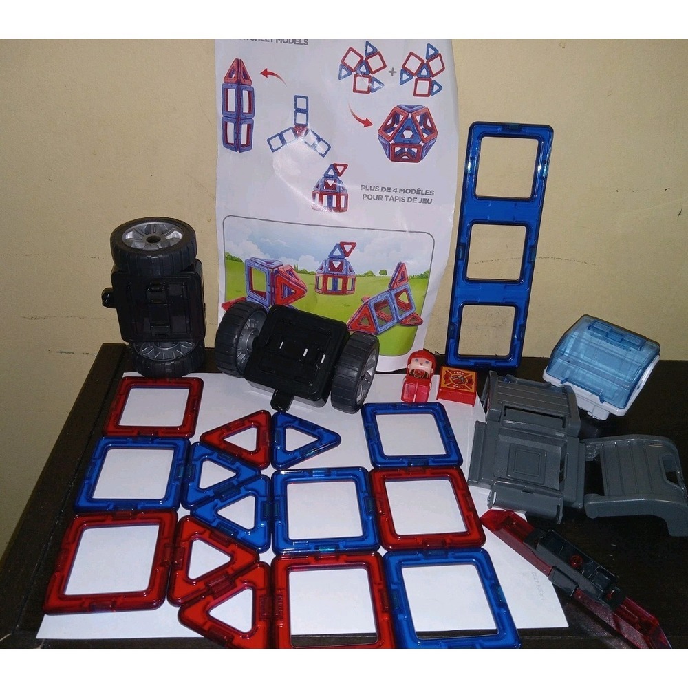 MAGFORMERS ~ MAGNETIC BUILDING TILES - SQUARES TRIANGLES ++ Stem Learning